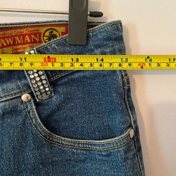 Lawman Women size 9 / 30 Straight Leg Jeans Rhinestone Slim Fit Vintage Western - Picture 10 of 12